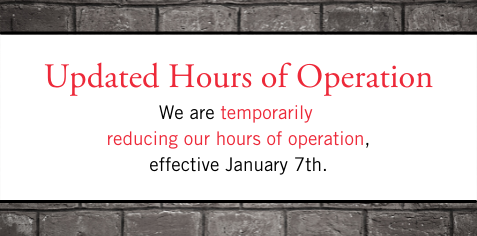 Updated Hours: Open until 8pm Monday through Saturday